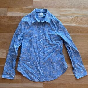 J Crew Slim Blue Floral Button-Up Shirt Liberty fabric